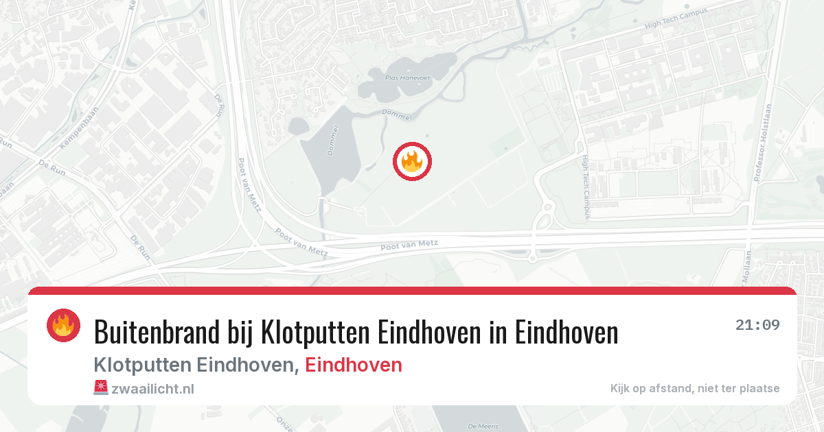 Buitenbrand bij Klotputten Eindhoven in Eindhoven — 12 aug 2026