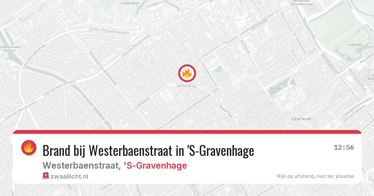 Brand bij Westerbaenstraat in 'S-Gravenhage — 24 mrt 2026