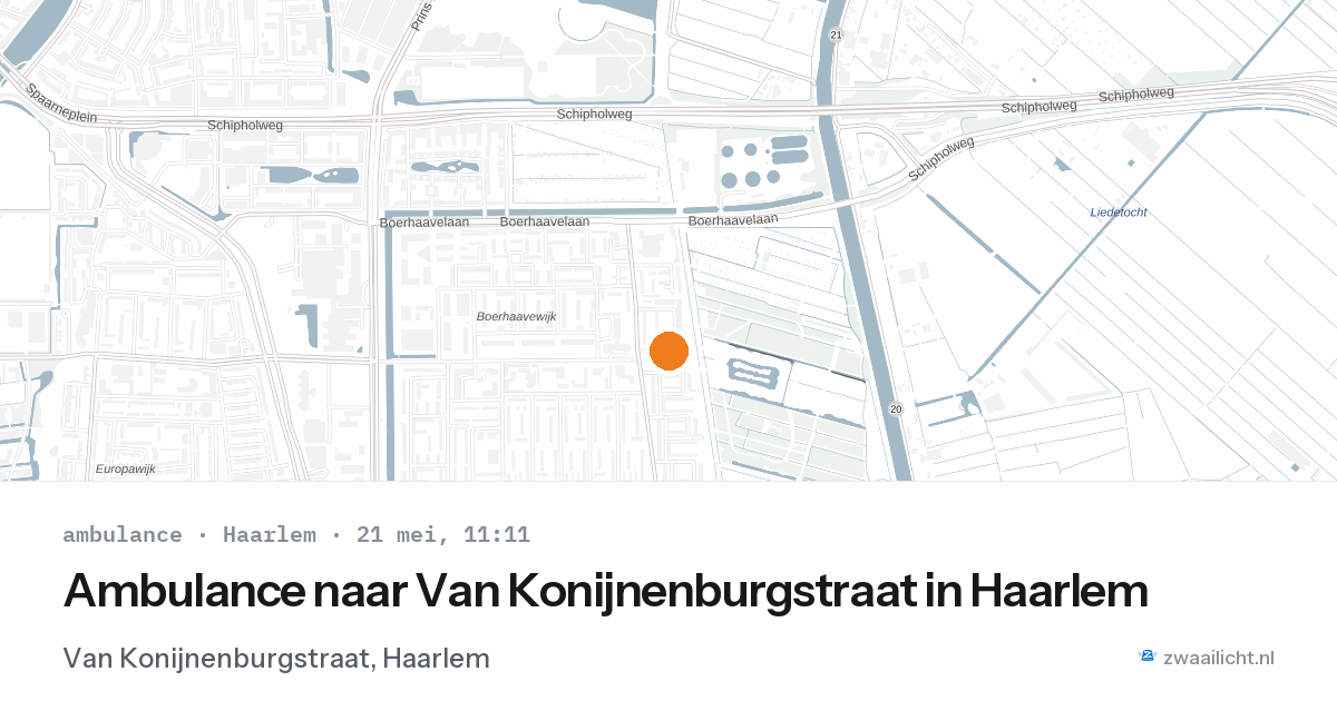 Ambulance naar Van Konijnenburgstraat in Haarlem — 21 mei 2026