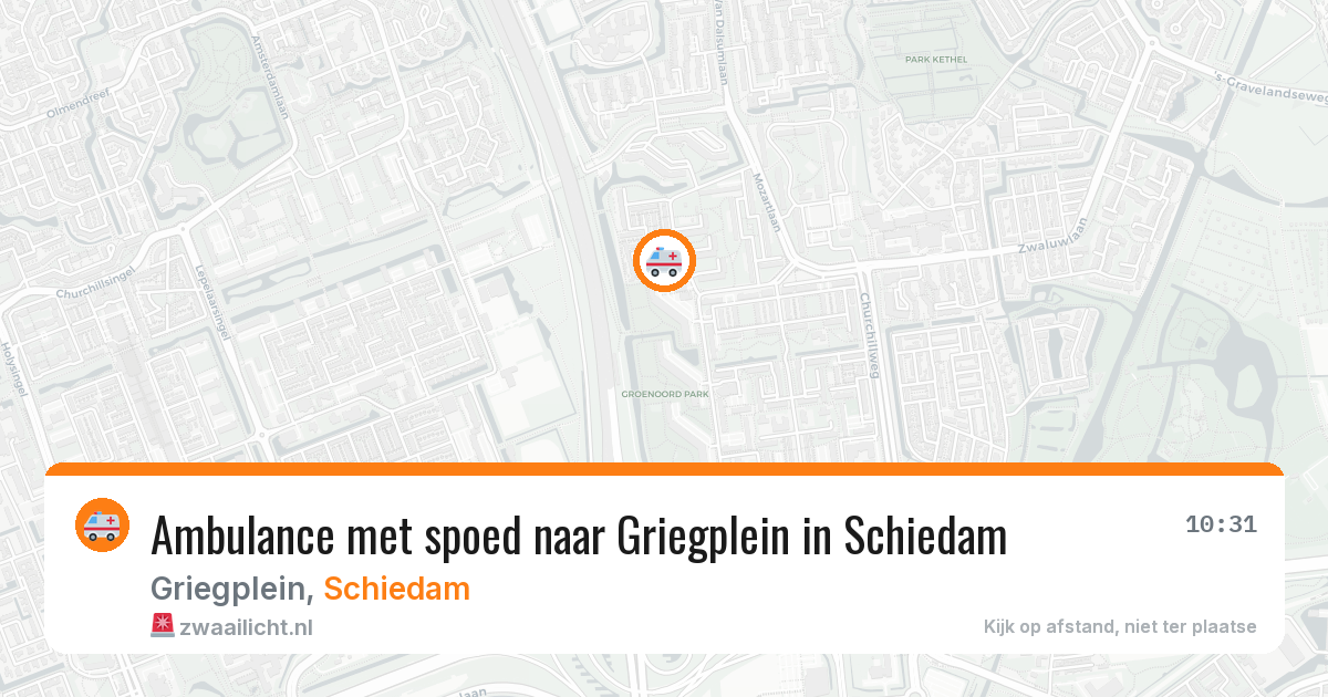 Ambulance met spoed naar Griegplein in Schiedam — 10 mei 2026