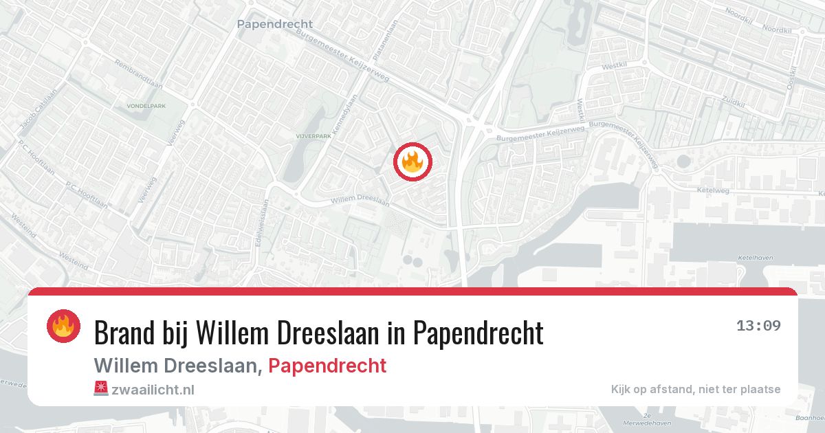 Brand bij Willem Dreeslaan in Papendrecht — 3 aug 2026