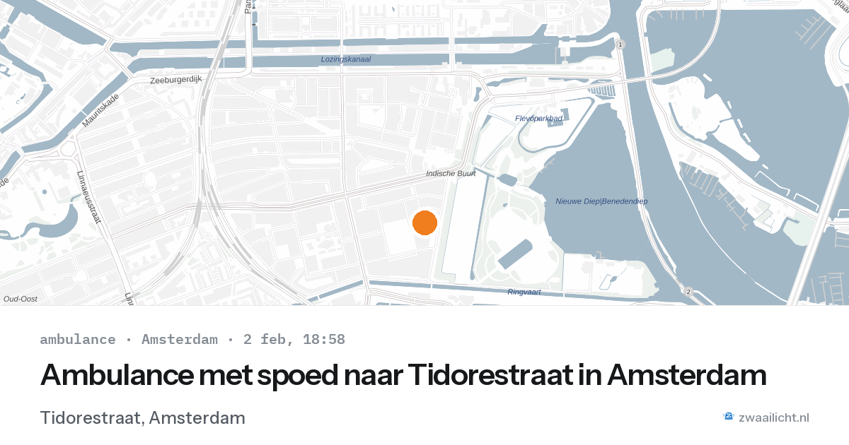 Ambulance met spoed naar Tidorestraat in Amsterdam — 2 feb 2026