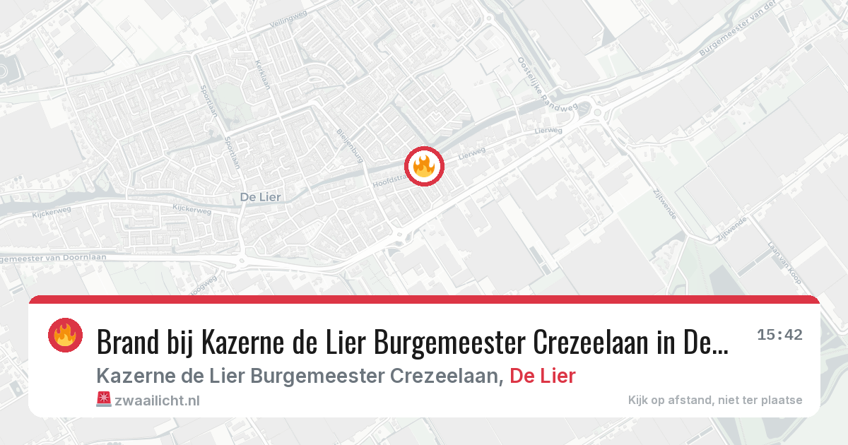 Brand bij Kazerne de Lier Burgemeester Crezeelaan in De Lier — 5 aug 2026