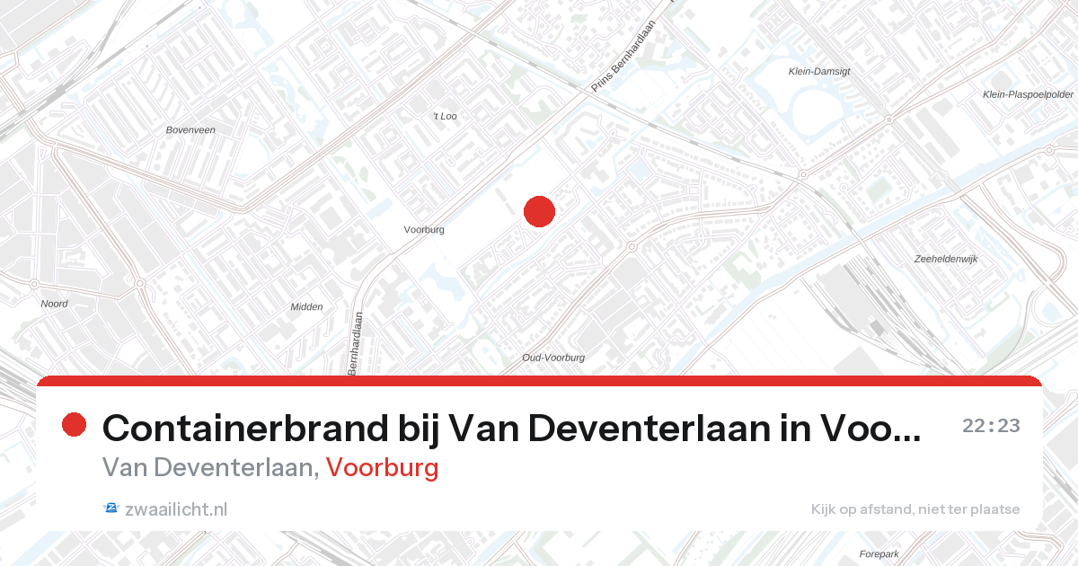 Containerbrand bij Van Deventerlaan in Voorburg — 27 aug 2026