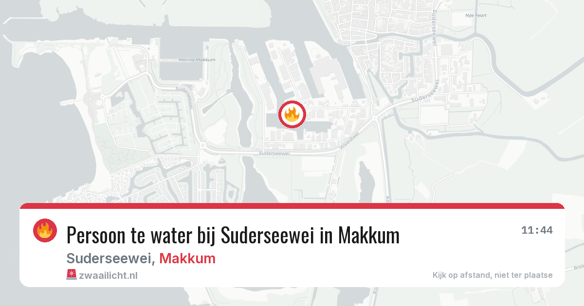 Persoon te water bij Suderseewei in Makkum — 28 jul 2026
