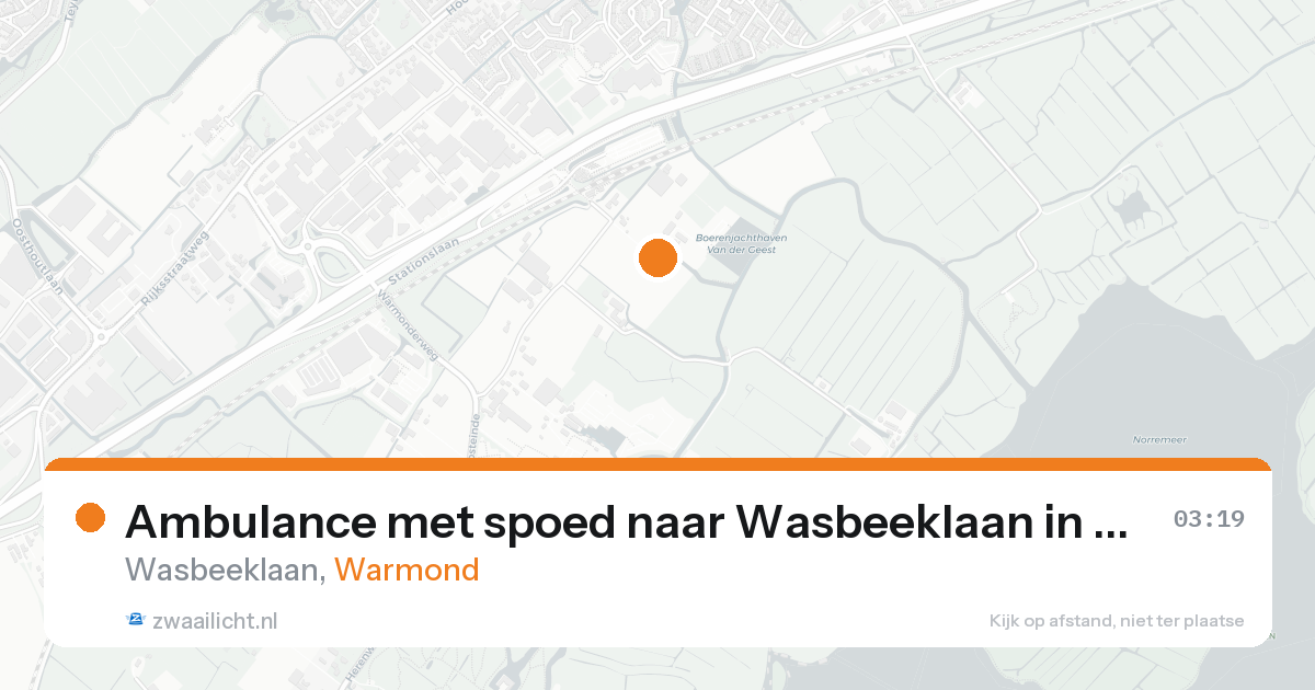 Ambulance met spoed naar Wasbeeklaan in Warmond — 14 aug 2026