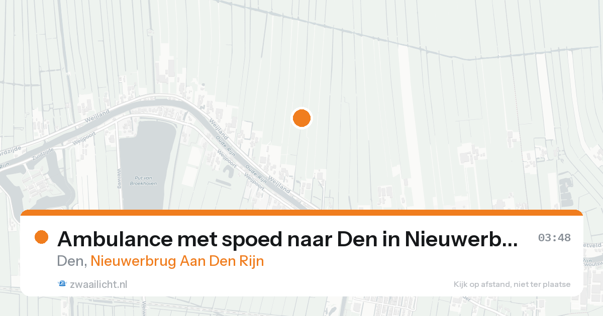 Ambulance met spoed naar Den in Nieuwerbrug Aan Den Rijn — 23 aug 2026
