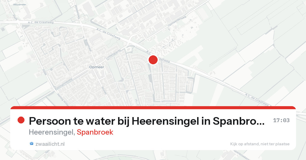 Persoon te water bij Heerensingel in Spanbroek — 24 aug 2026