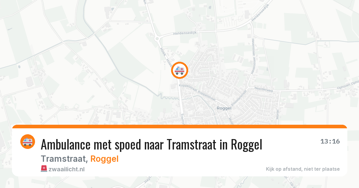 Ambulance met spoed naar Tramstraat in Roggel — 27 jun 2026