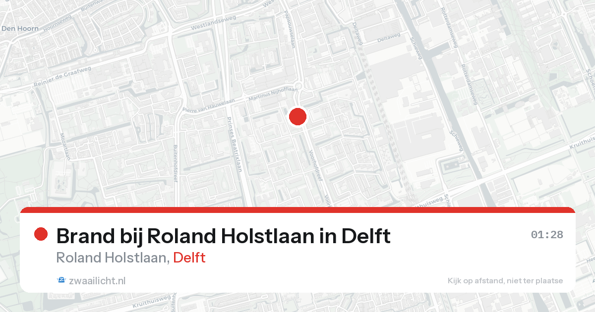 Brand bij Roland Holstlaan in Delft — 22 aug 2026