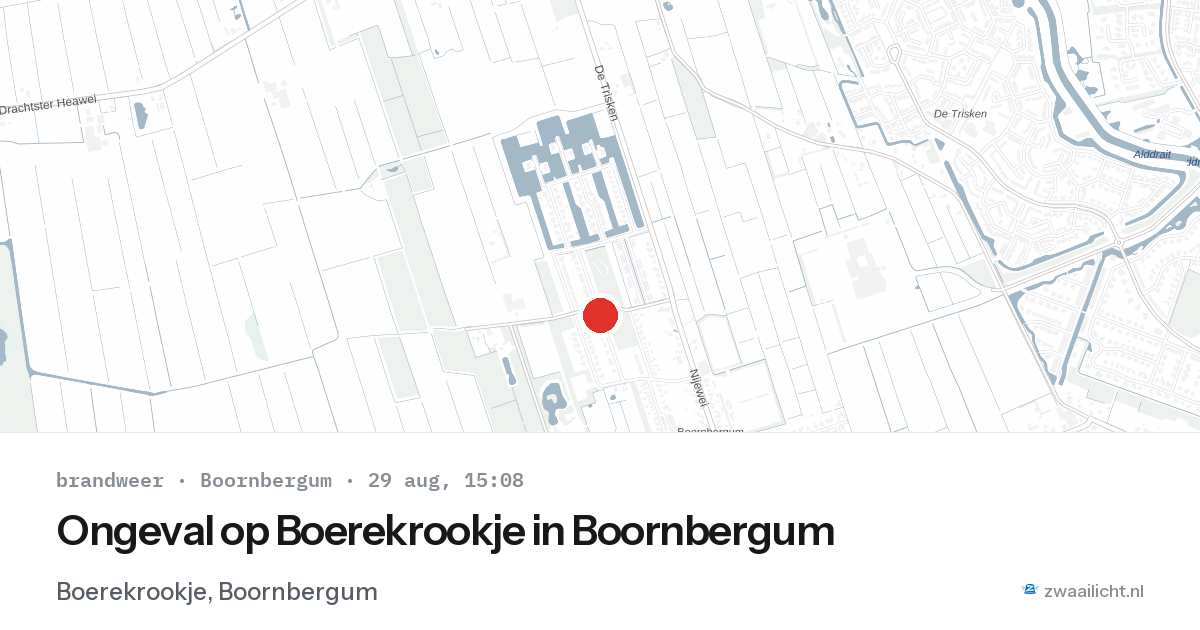Ongeval op Boerekrookje in Boornbergum — 29 aug 2026