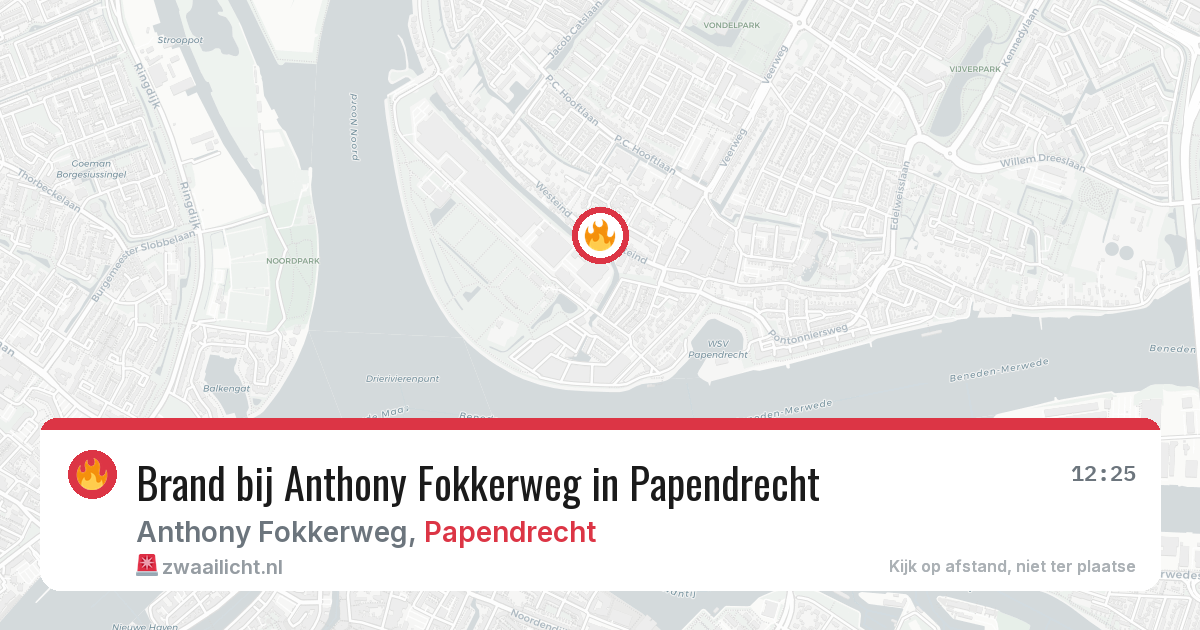 Brand bij Anthony Fokkerweg in Papendrecht — 18 jun 2026