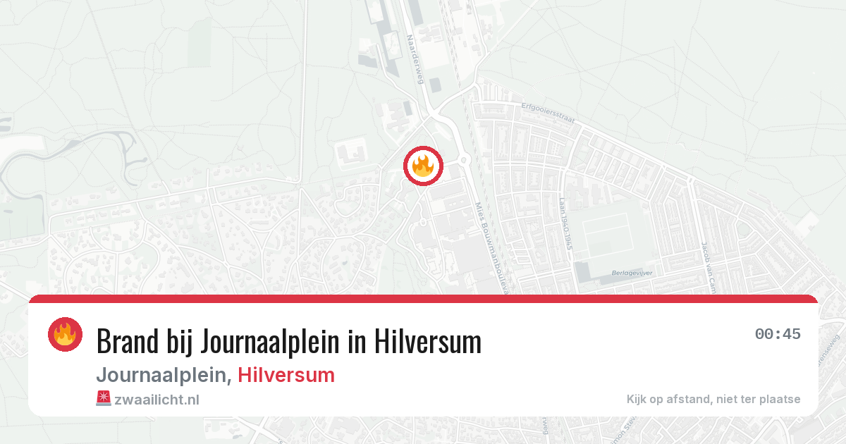 Brand bij Journaalplein in Hilversum — 17 mrt 2026