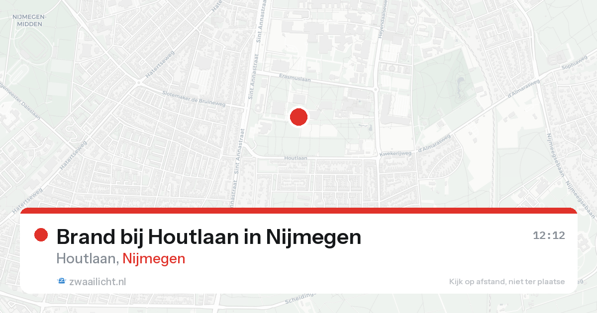 Brand bij Houtlaan in Nijmegen — 15 aug 2026