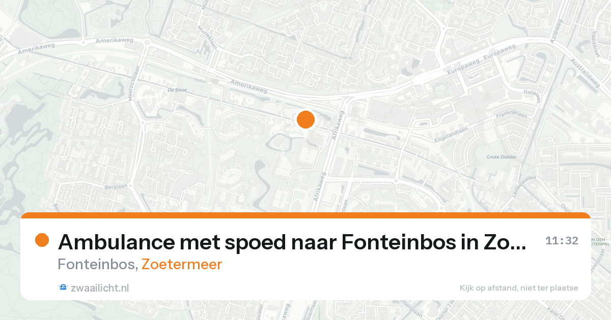 Ambulance met spoed naar Fonteinbos in Zoetermeer — 15 aug 2026