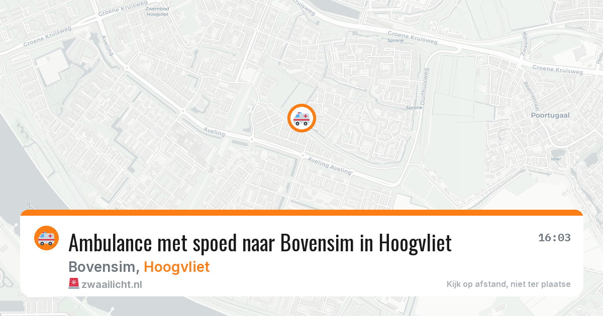 Ambulance met spoed naar Bovensim in Hoogvliet — 6 jun 2026