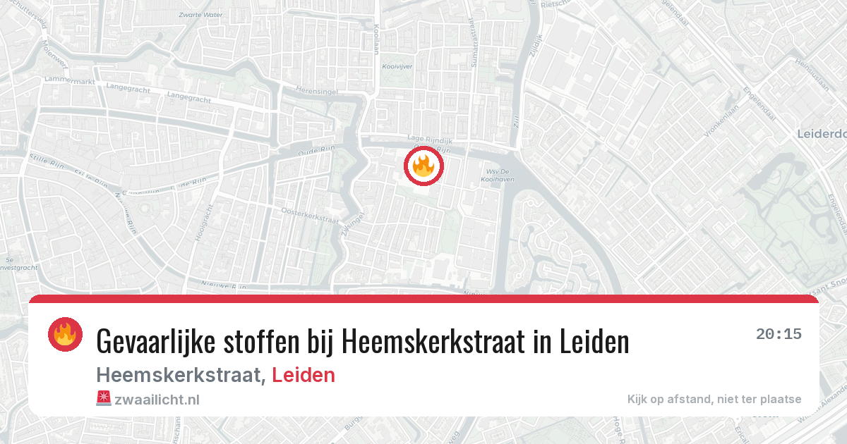Gevaarlijke stoffen bij Heemskerkstraat in Leiden — 18 mei 2026