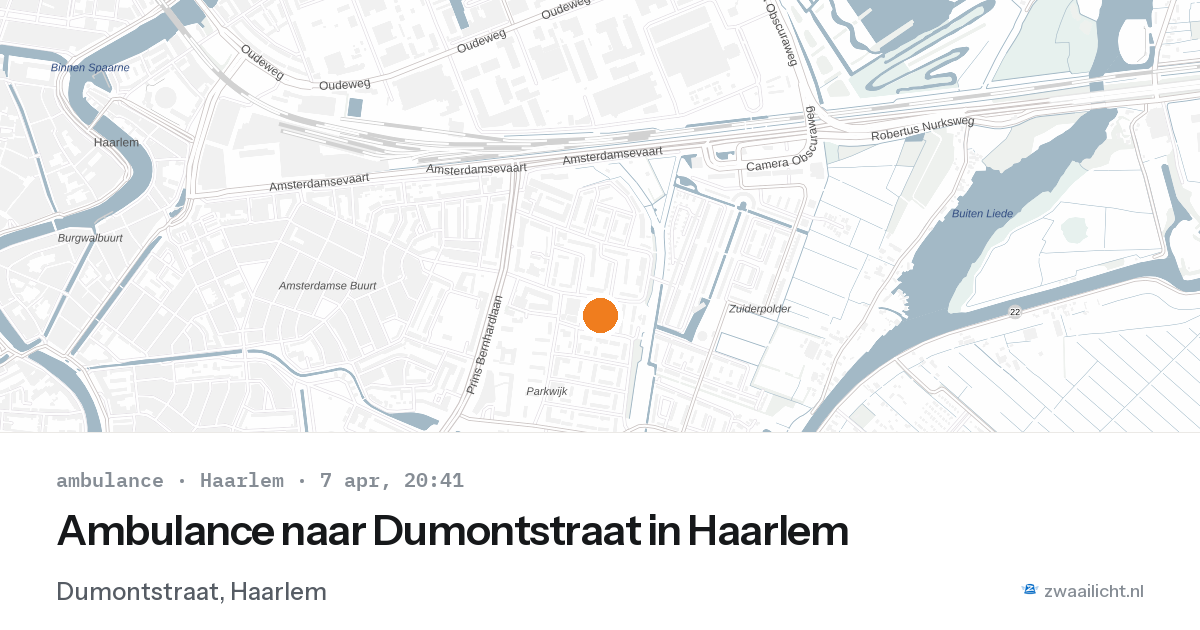 Ambulance naar Dumontstraat in Haarlem — 7 apr 2026