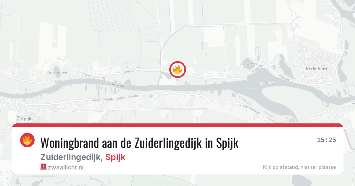 Woningbrand aan de Zuiderlingedijk in Spijk — 7 feb 2026