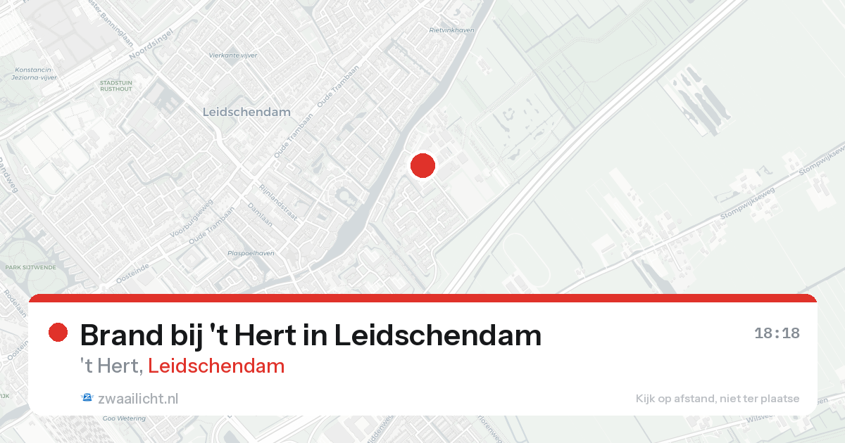 Brand bij 't Hert in Leidschendam — 19 aug 2026