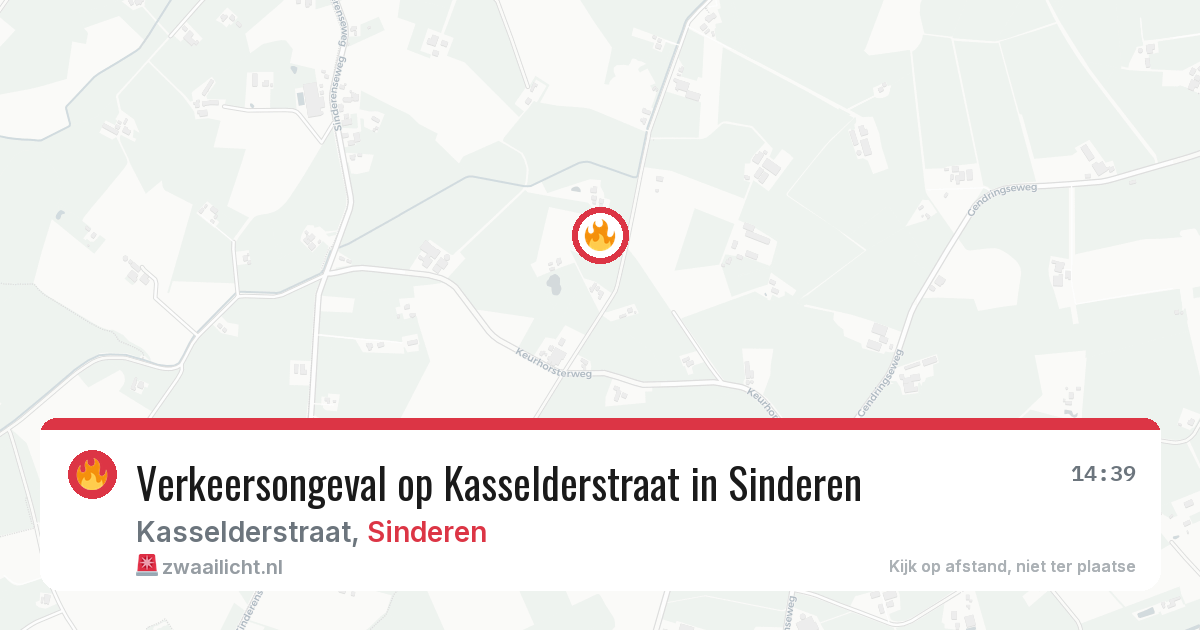 Verkeersongeval op Kasselderstraat in Sinderen — 14 jun 2026