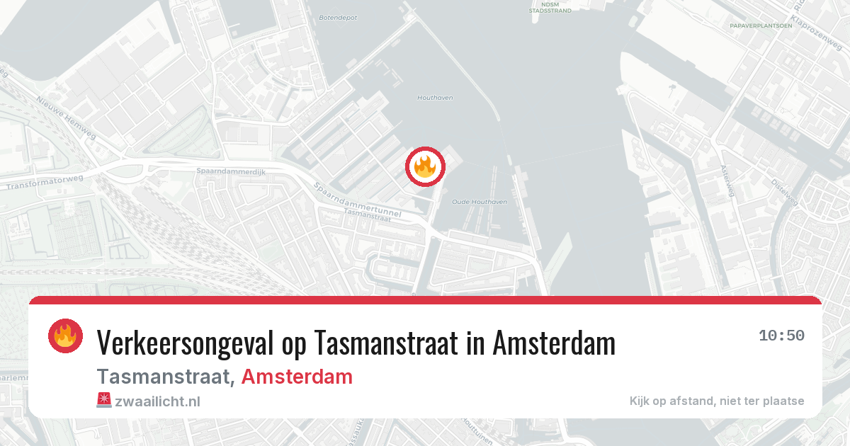 Verkeersongeval op Tasmanstraat in Amsterdam — 20 apr 2026