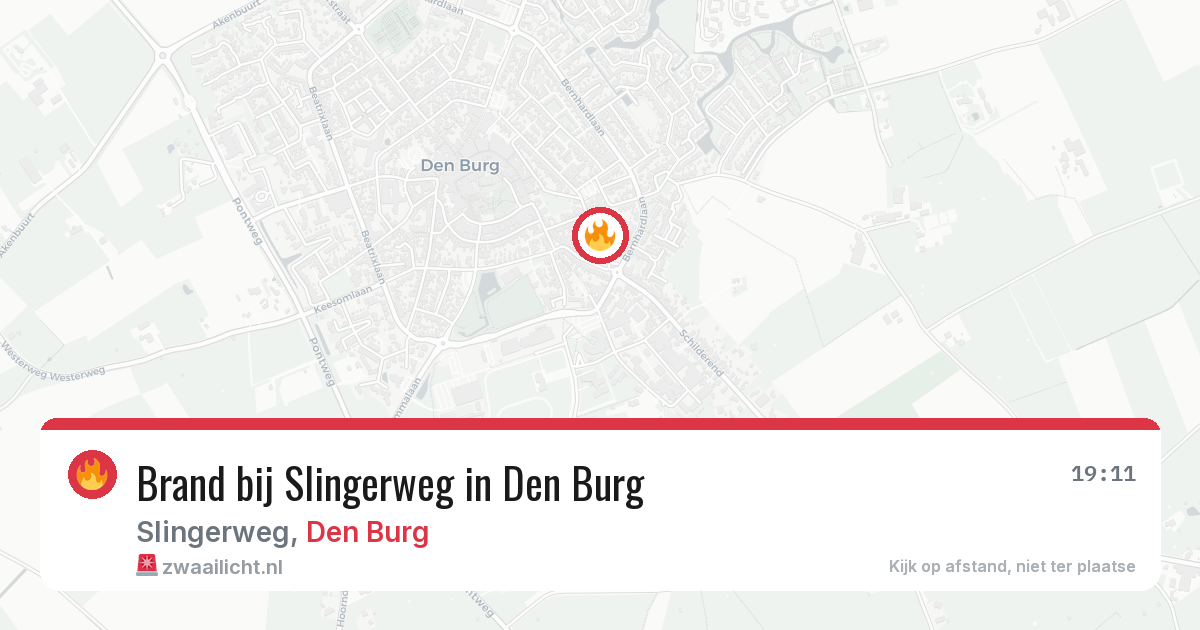Brand bij Slingerweg in Den Burg — 15 jul 2026