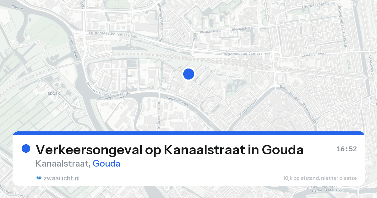 Verkeersongeval op Kanaalstraat in Gouda — 17 aug 2026
