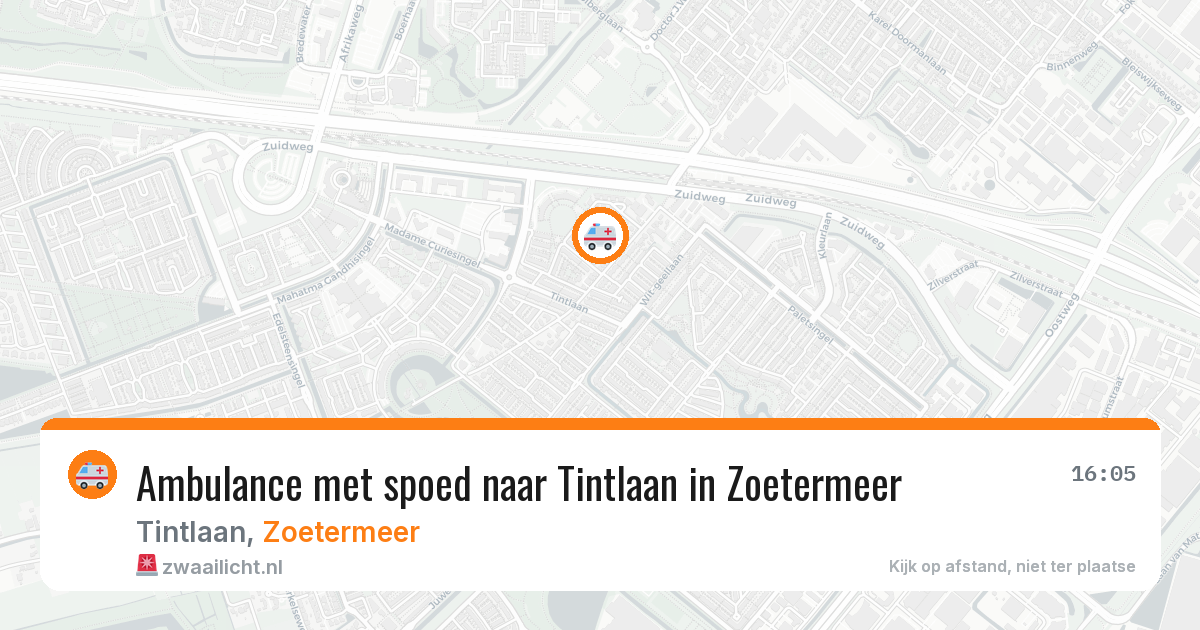 Ambulance met spoed naar Tintlaan in Zoetermeer — 16 jan 2026