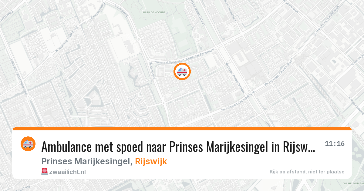 Ambulance met spoed naar Prinses Marijkesingel in Rijswijk — 28 jun 2026