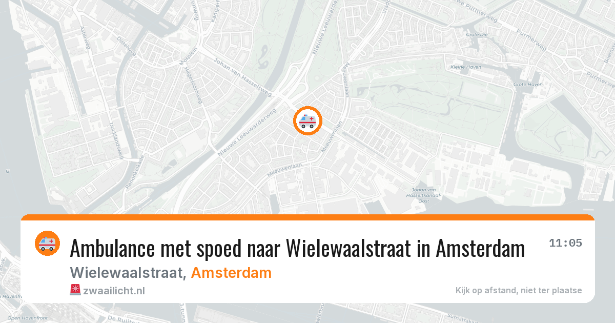Ambulance met spoed naar Wielewaalstraat in Amsterdam — 21 mrt 2026