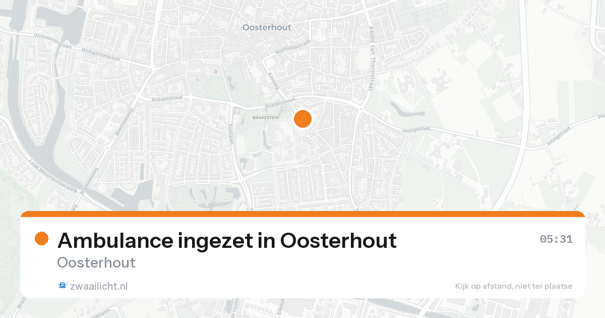 Ambulance ingezet in Oosterhout — 20 aug 2026