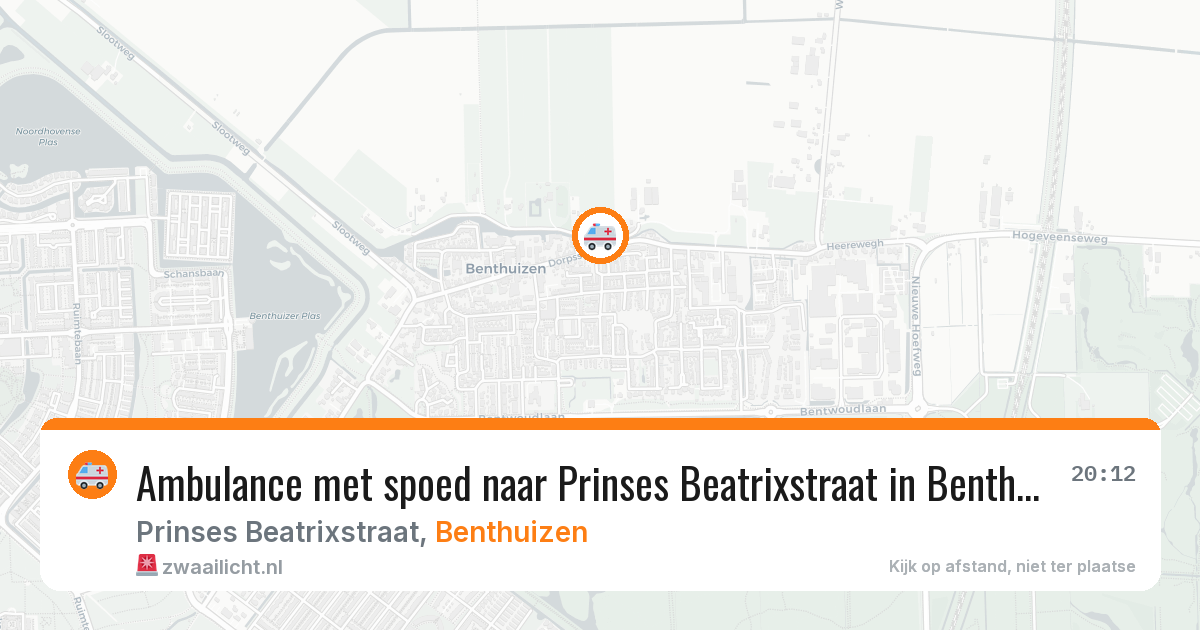 Ambulance met spoed naar Prinses Beatrixstraat in Benthuizen — 26 jun 2026