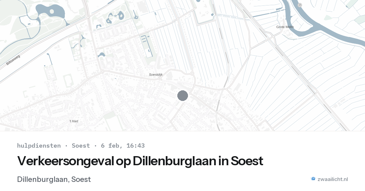 Verkeersongeval op Dillenburglaan in Soest — 6 feb 2026
