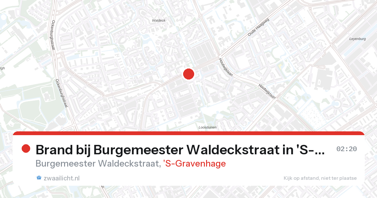 Brand bij Burgemeester Waldeckstraat in 'S-Gravenhage — 27 aug 2026