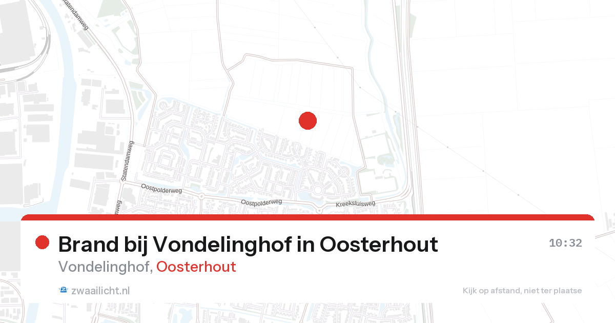 Brand bij Vondelinghof in Oosterhout — 27 mrt 2026