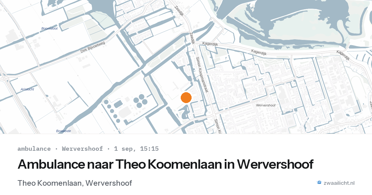 Ambulance naar Theo Koomenlaan in Wervershoof — 1 sep 2026