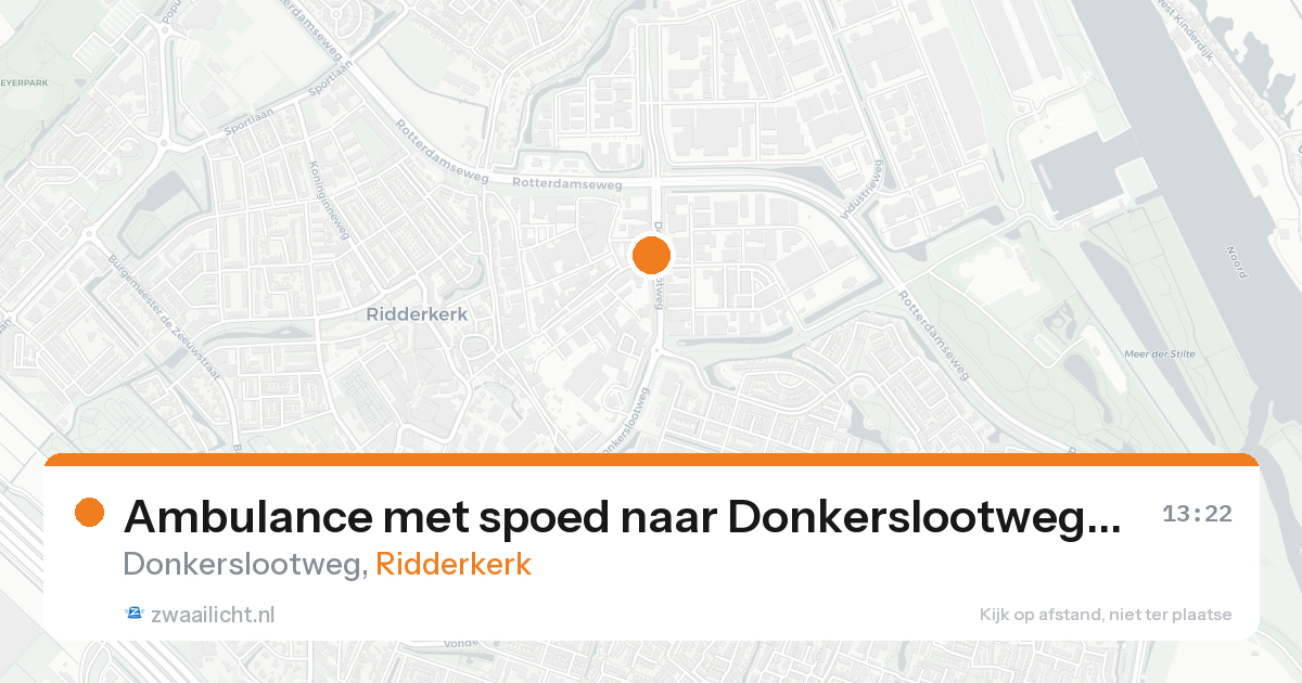Ambulance met spoed naar Donkerslootweg in Ridderkerk — 15 aug 2026