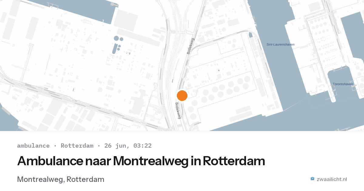 Ambulance naar Montrealweg in Rotterdam — 26 jun 2026