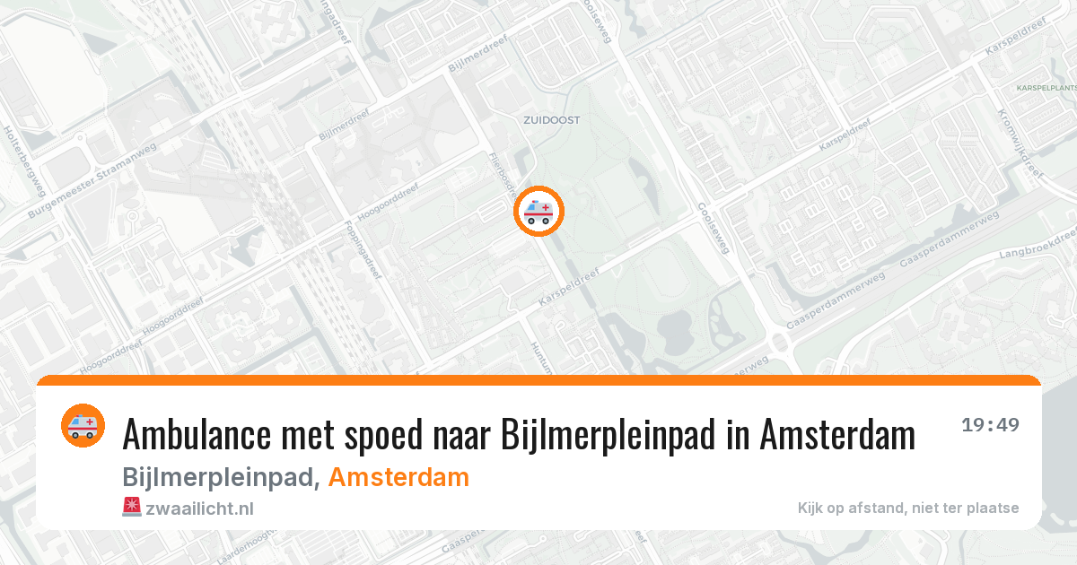 Ambulance met spoed naar Bijlmerpleinpad in Amsterdam — 4 aug 2026