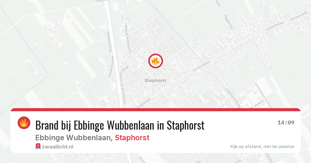 Brand bij Ebbinge Wubbenlaan in Staphorst — 6 aug 2026