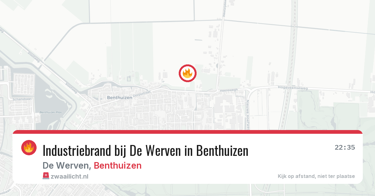 Industriebrand bij De Werven in Benthuizen — 20 jun 2026