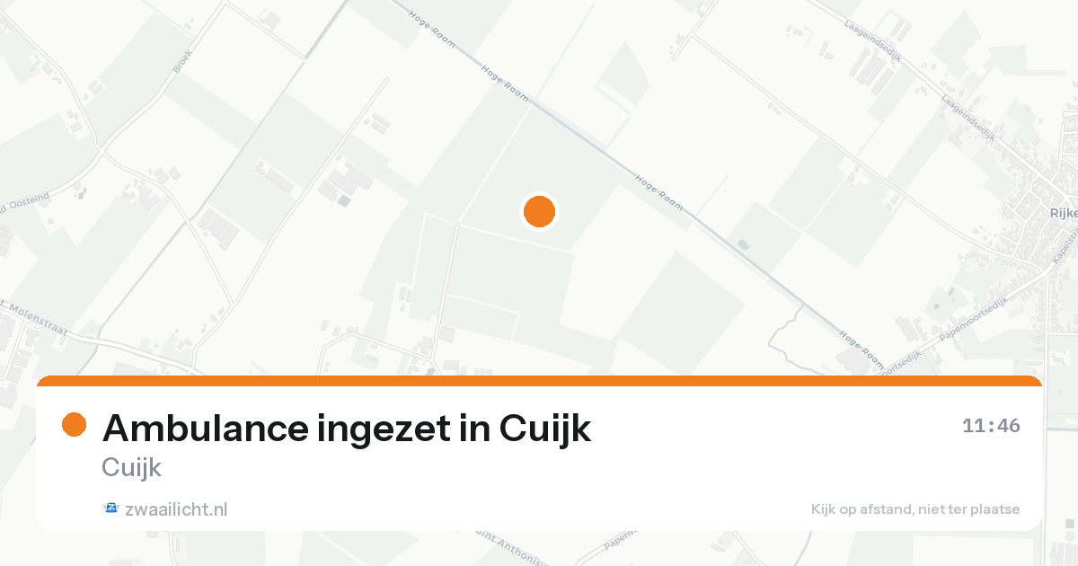 Ambulance ingezet in Cuijk — 17 aug 2026