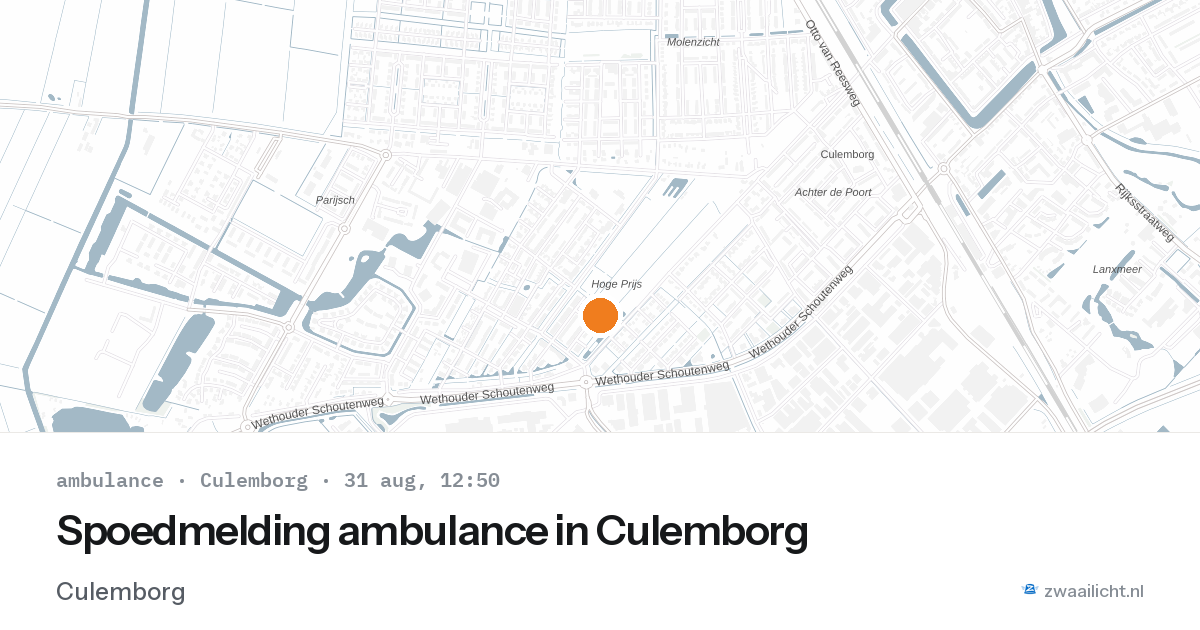Spoedmelding ambulance in Culemborg — 31 aug 2026