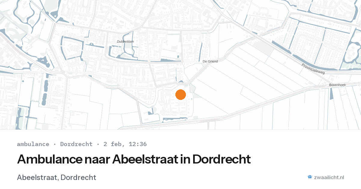 Ambulance naar Abeelstraat in Dordrecht — 2 feb 2026