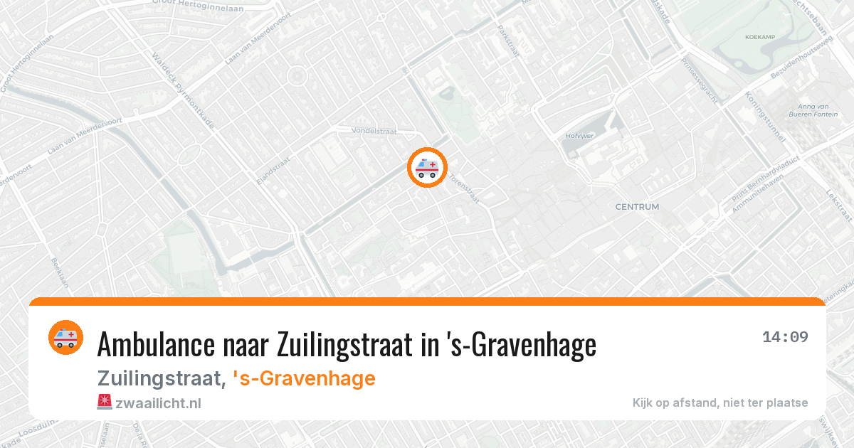 Ambulance naar Zuilingstraat in 's-Gravenhage — 16 jul 2026