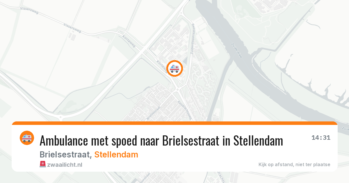Ambulance met spoed naar Brielsestraat in Stellendam — 25 mei 2026