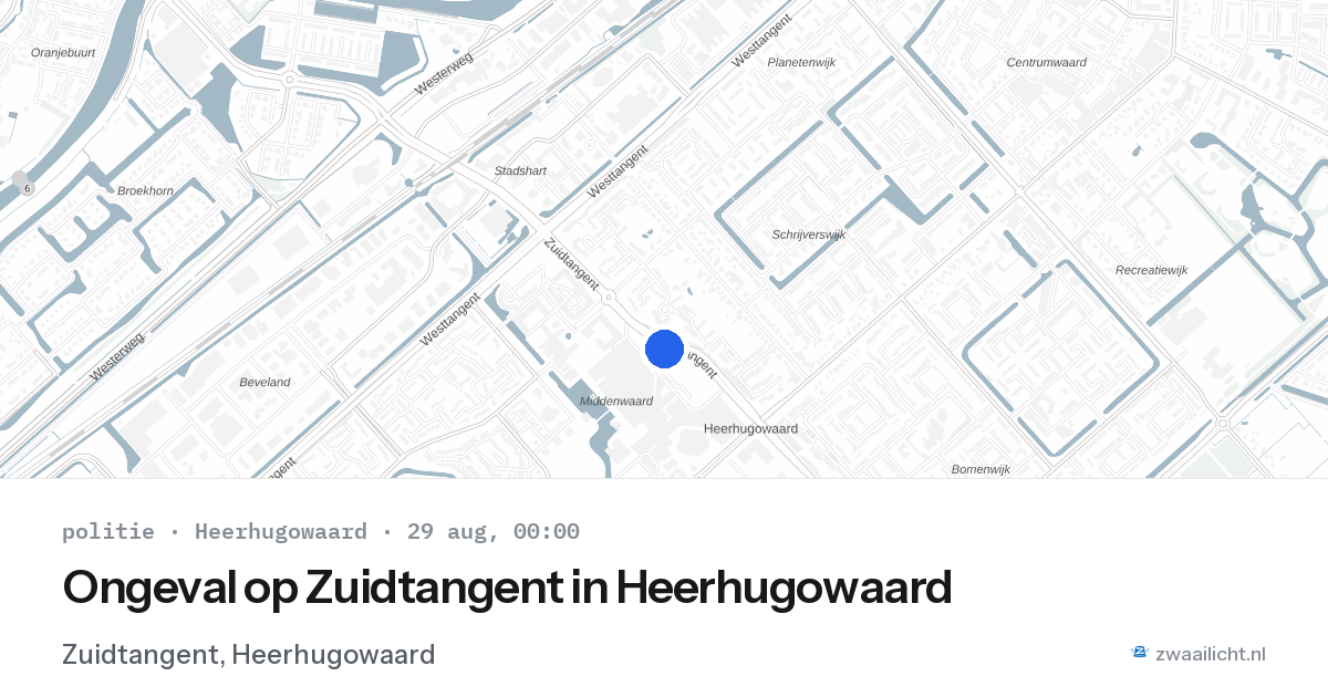 Ongeval op Zuidtangent in Heerhugowaard — 28 aug 2026