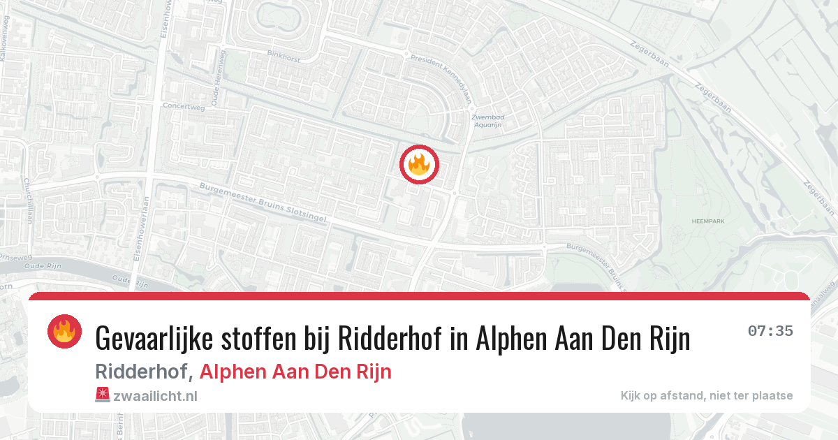 Gevaarlijke stoffen bij Ridderhof in Alphen Aan Den Rijn — 27 jun 2026