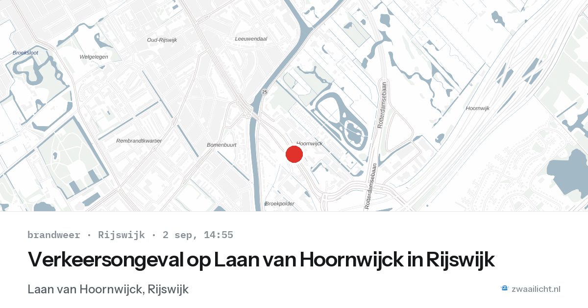 Verkeersongeval op Laan van Hoornwijck in Rijswijk — 2 sep 2026